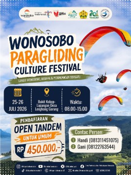 Festival Paralayang di Bukit Kekep, Desa Lengkong Meriahkan Hari Jadi Kabupaten Wonosobo