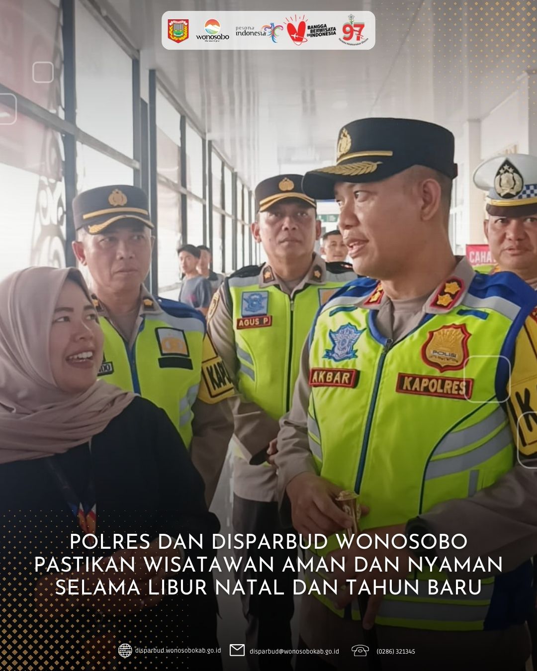 Polres dan Disparbud Wonosobo Pastikan Wisatawan Aman dan Nyaman Selama Libur Natal dan Tahun Baru