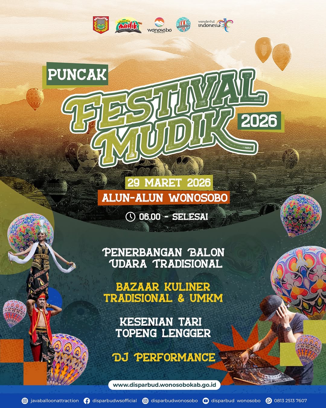 23 Lokasi Siap Meriahkan Festival Mudik Balon Udara Wonosobo 2026, Digelar 22–29 Maret