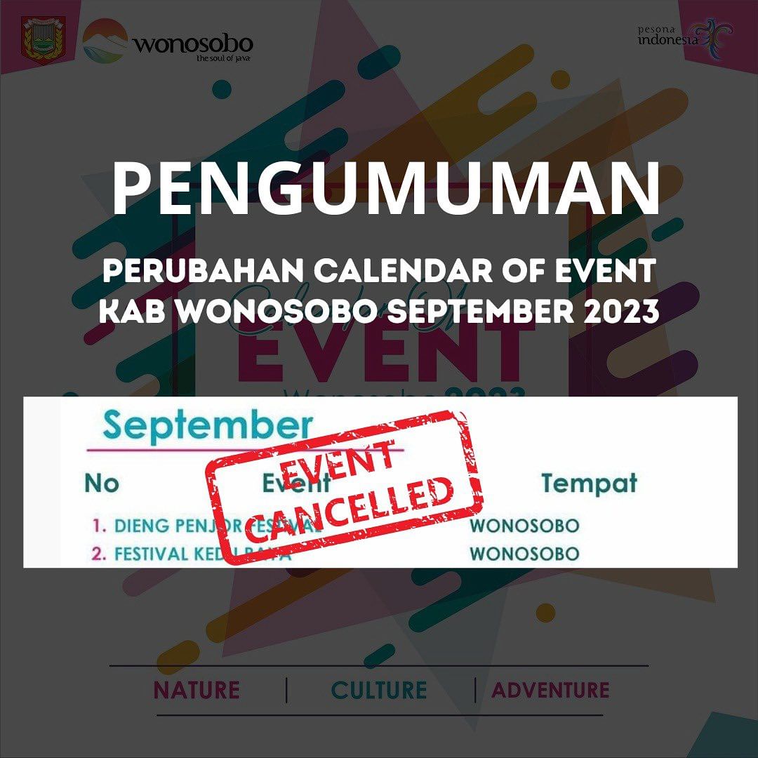 Perubahan Kalendar Event Wonosobo September 2023